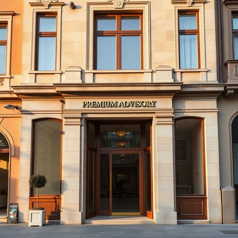 Intrarea biroului AdvisoryStudio pe o stradă istorică din Brașov